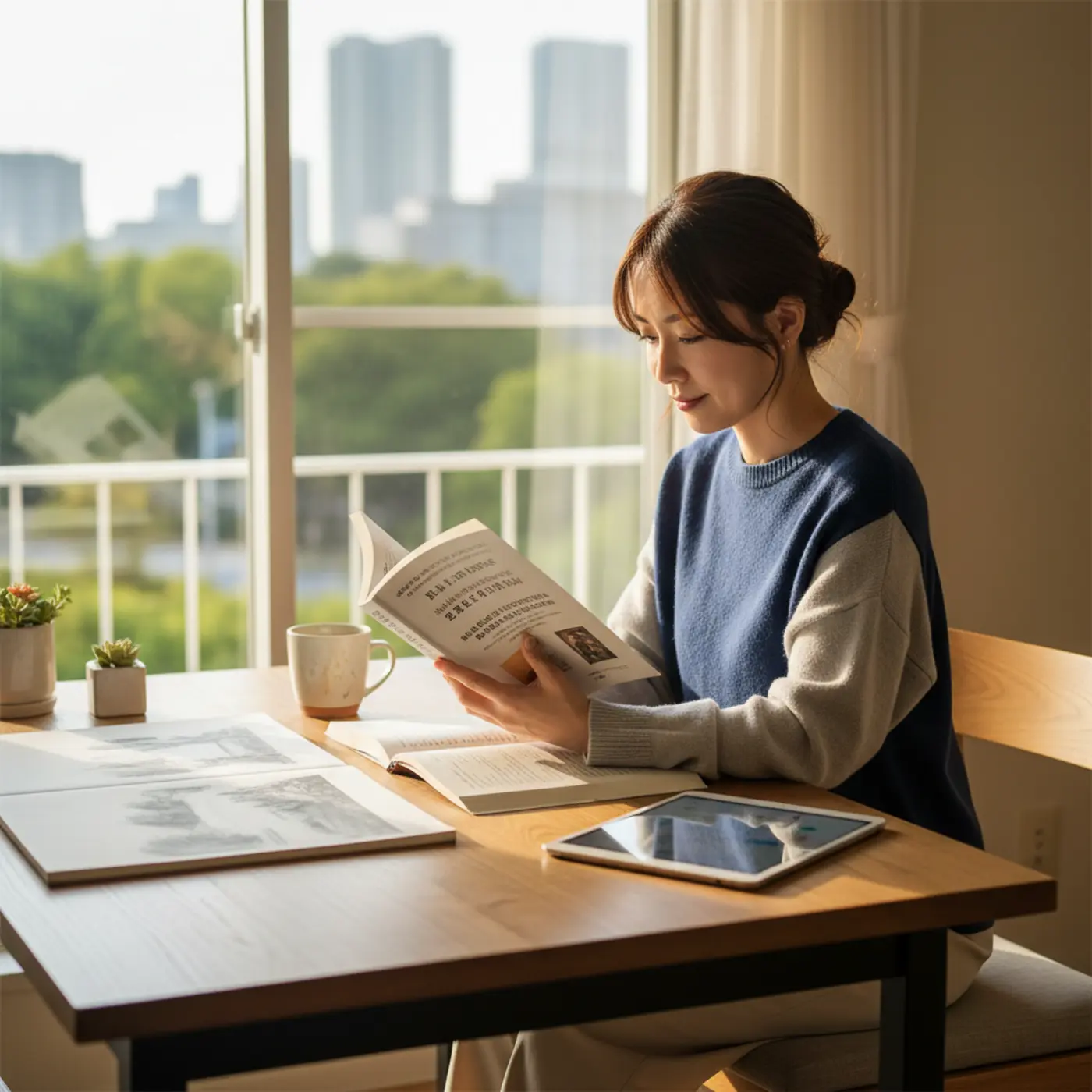 復縁を望む人が冷却期間中に自分磨きをしているイメージ画像。ただ待つのではなく、再会した時に魅力的だと思わせるための前向きな過ごし方が、復縁の確率を上げる鍵であることを示唆しています。