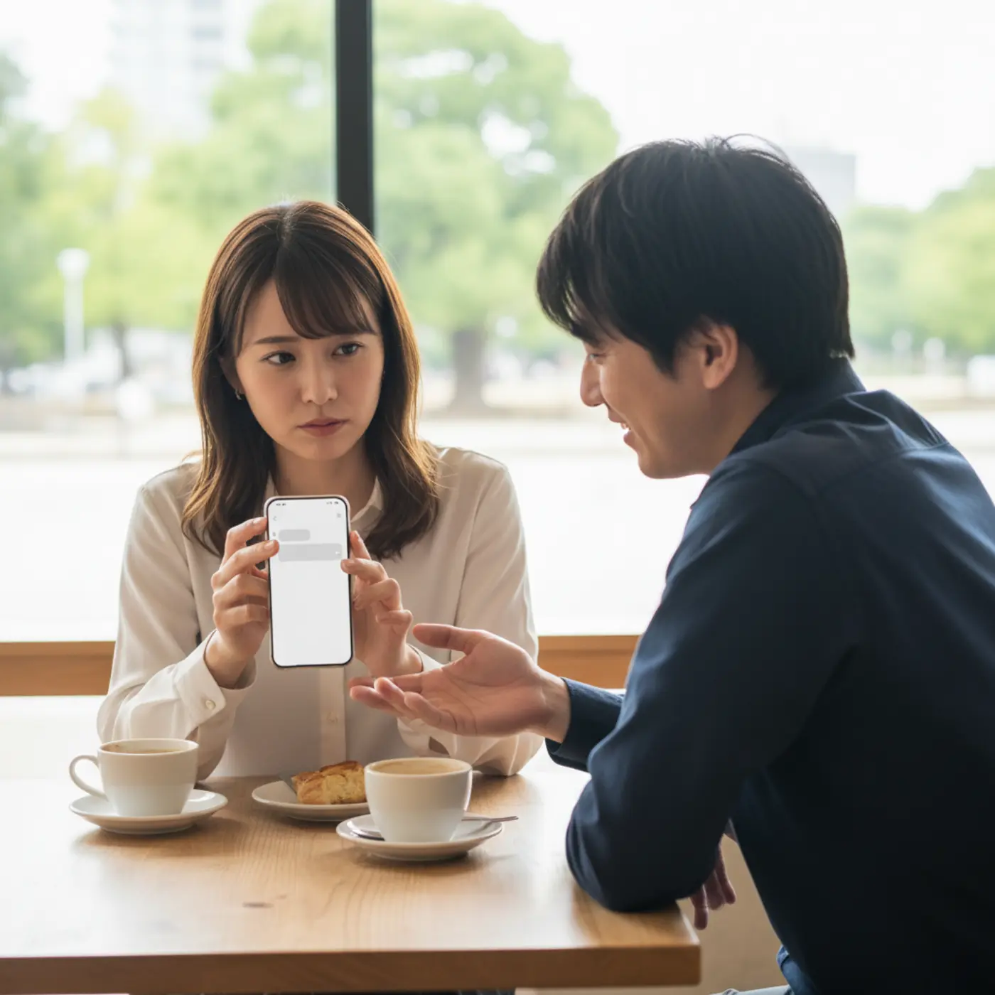 スマートフォンでLINEメッセージを作成中の画像。復縁や片思いなど恋愛相談に悩む人へ、返信率を高めるメッセージ例文を紹介する記事のイメージ。