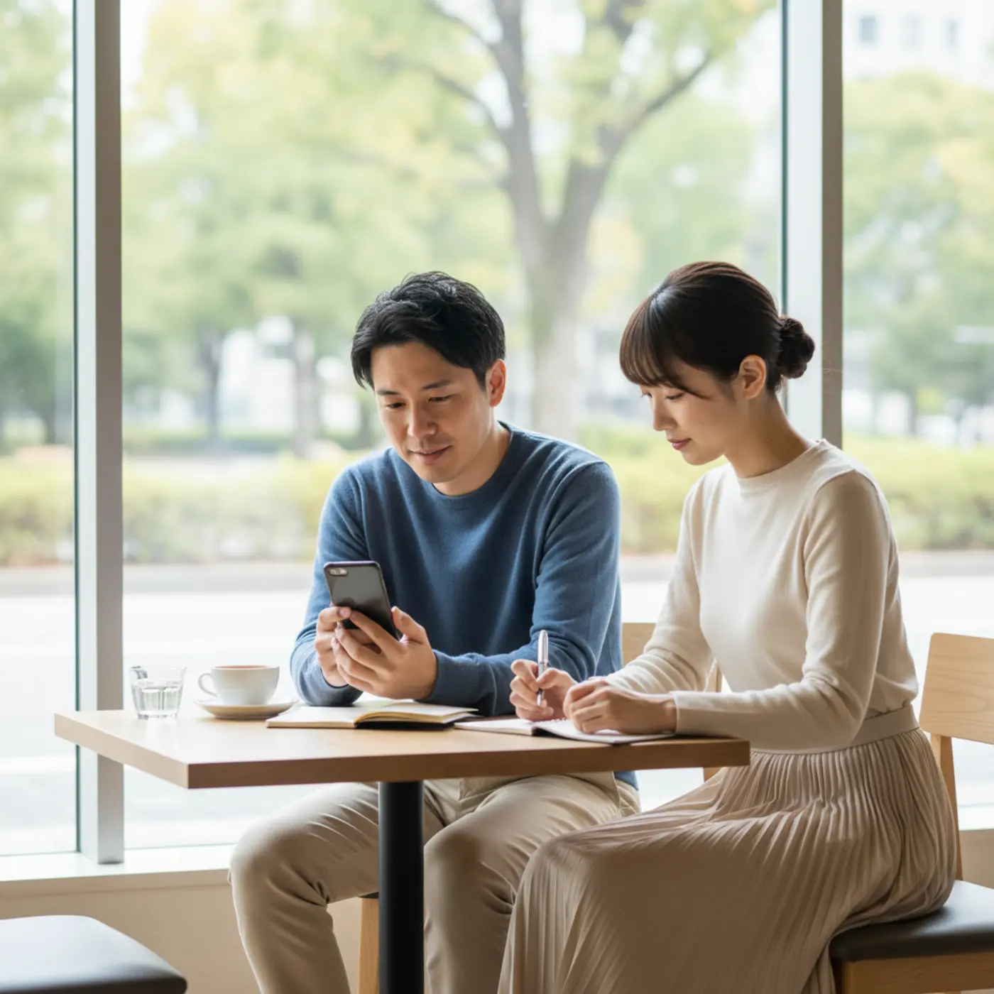 別れた恋人との復縁の可能性を高めるため、自己改善のアクションプランを立てて前向きに一歩を踏み出そうと決意する人物のイメージ。